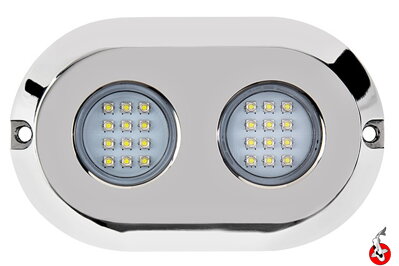 LED podvodné svetlo 100 Watt - modré / biele - nehrdzavejúca oceľ“