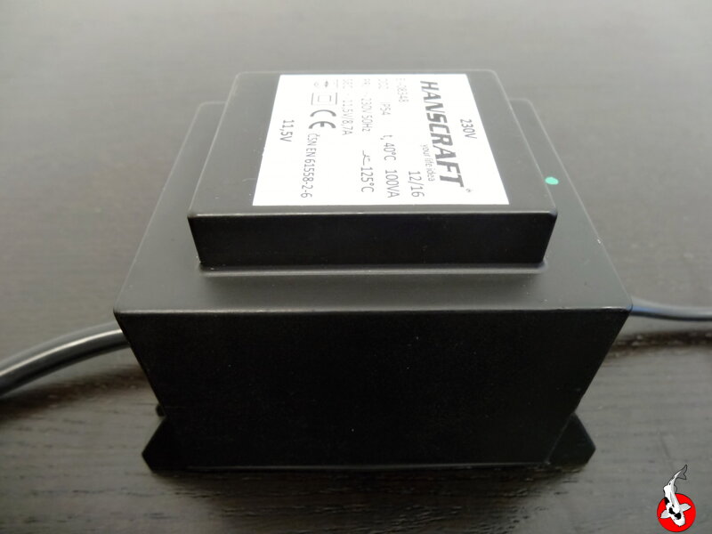 Transformátor bezpečnostný 100VA (230-11,5 V) zaliaty Transformátor bezpečnostný 100VA (230-11,5 V) zaliaty