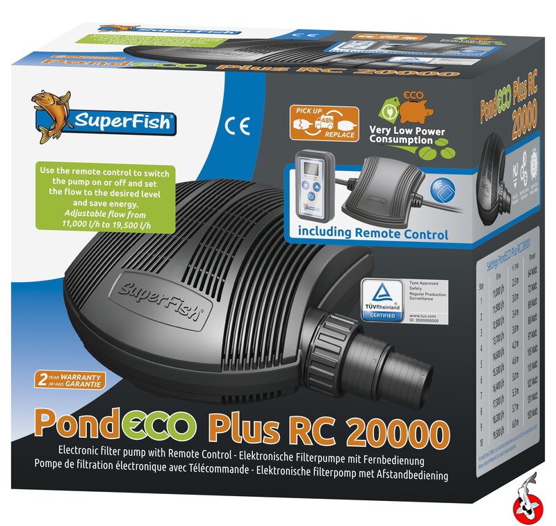 Jazierkové čerpadlo PondEco Plus RC 20000 - 64-150W s dialkovým