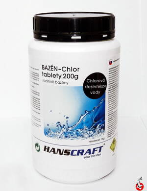 HANSCRAFT BAZÉN - Chlor tablety 200g - 1 kg 